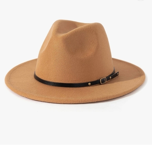 Lisianthus Women Belt Buckle Fedora Hat Camel